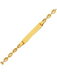 14K Solid Yellow Gold Baby ID Bracelet Free Engraving 6"