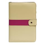 Mod Flip Genuine Leather Amazon Kindle 2 / Kindle International Organizer Case (Crème/Hot Pink)