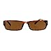 Mens Small Face Snug Fit Color Lens Rectangular Plastic Frame Sunglasses Tortoise