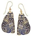Clearly Charming Feline Flutterbyes Gold Drop Earrings by Laurel Burch ( cat jewelry, kitten, kitty, feline, animal)