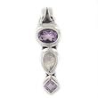 Amethyst & Rainbow Moonstone Pendant set in .925 Sterling Silver