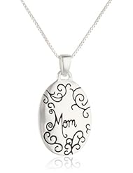 Sterling Silver "Mom, Before I Could Understand Your Words I Understood Your Love" Reversible Oval Pendant Necklace, 18"