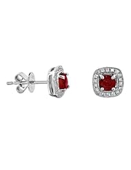 0.94cttw Ruby and Diamond Earrings in 14k Gold