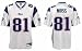 Randy Moss Jersey: Reebok White Replica #81 New England Patriots Jersey - Small