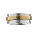 Sterling Silver Two Tone Spinner Band Ring Size 8
