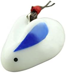 Easting Chinese Style Hand Craft Necklace With Ceramics Cute Rabbit As Pendant Porcelain Sweater Chain (Blue)