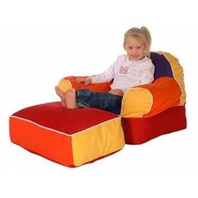Click here to buy Comfort Research Frameless TINK ARM CHAIR OTTOMAN Twill Natural Fuf Foam Filled Poof Foof... by Comfort Research.