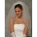 Two-Tier (Blusher) Elbow-Length Pencil Edge White Bride's Veil