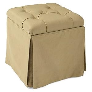 Claire Storage Vanity Stool - Cream - Frontgate