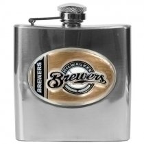 Milwaukee Brewers 6 oz. Stainless Steel Flask