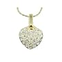 Pendentif avec Cha�ne (46cm) - Plaqu� or - Or Collier - Coeur Cristal (3.3cm x 1.8cm) - Sac � Poussi�re PreciousBags