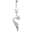 Clear Cubic Zirconia Shooting Star Belly Ring
