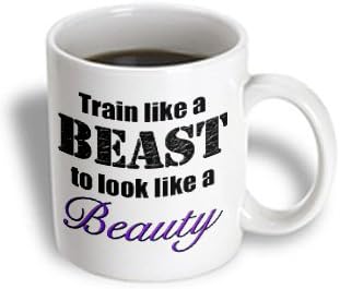 mug_149818_2 EvaDane - Funny Quotes - Train like a beast to look like a beauty. Purple. - Mugs - 15oz Mug