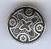 Medieval Templar Cross Button 5/8". Antique Silver Finish