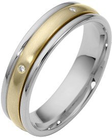 4mm Two-Tone 18 Karat Gold Diamond SPINNING Comfort Fit Wedding Band Ring