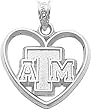Sterling Silver Texas A&M University Heart Charm New