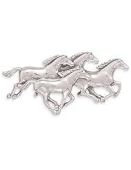 Sterling Silver 4 Horses Galloping Pin