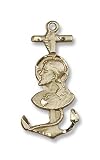 14kt Gold St. Christopher Medal Anchor Sea Boat Fishing