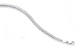 14K White Gold 4.00mm Byzantine Link Anklet - 10