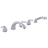 Kingston Brass KS3685S Magellan Roman Tub Filler Set with Brass Hand Shower, 5-Piece, Satin Nickel