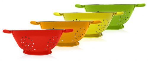 HDS Trading DC01192 Deep Colander 5 Quart Assorted Colors Stainless Steel