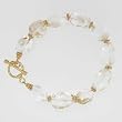 Chunky Faceted Citrine Gemstone Bead Toggle Bracelet with Gold Vermeil Accents, #7531