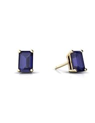 Genuine Sapphire 14kt Yellow Gold Stud Earrings