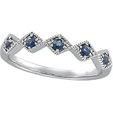 14K White Gold Sapphire Band Ring