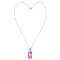 Sterling Silver Cubic Zirconia Oval Necklace - Pink