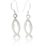 Sterling Silver Christian Fish Symbol Dangle Hook Earrings