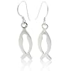 Sterling Silver Christian Fish Symbol Dangle Hook Earrings