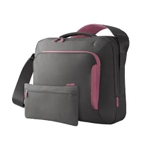 Buy Belkin F8N077-SGF-DL 17-Inch Energy Collection Messenger Bag (Gray Flamingo Pink) by Belkin