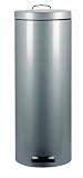Brabantia Pedal Bin, 20litre Slimline, Metal Bucket, Metalic Grey