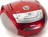Produkt-Bild: Lenco SCR-94 Tragbares CD-Radio mit Kassettenspieler (LC-Display, 2 Watt) rot