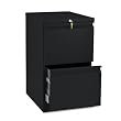 HON COMPANY Efficiencies Mobile Pedestal File w/Two File Drawers, 19-7/8d, Black