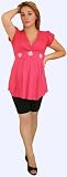 Pink Pleated Blouse, Black Short Maternity Set 3044