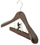 Euro Mahogany Suit Hanger with Trouser Clamp by Richards Homewares