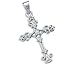Ladies 14k White Gold Cross Crucifix Charm Pendant New