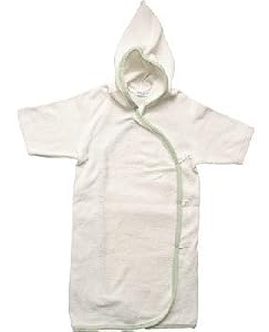 Organic Hooded Kimono Robe Natural/Sage