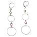 Flower Girl Rhodium Plated Gemstone Dangling Earrings