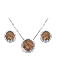 Smoky Quartz Pendant and Stud Earrings Set in Sterling Silver 2.00 CT TGW
