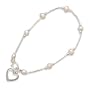 6" Liquid Silver/Cultured Freshwater Pearl/Open Heart Children's Bracelet