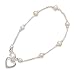 6" Liquid Silver/Cultured Freshwater Pearl/Open Heart Children's Bracelet