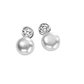 Elements E3384W - Pendientes de mujer de plata con perlas, 1 cm
