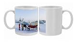 A horse and carriage ride and snow and ice sculptures at the Ice Lantern Photo Mugs