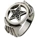 【シルバーアクセサリー リング・指輪】 スター 星 フェザー 羽 翼 ロック メンズ cenote-r0278