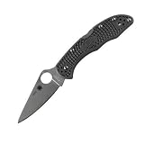 read full review Spyderco Delica4 Lightweight FRN Flat Ground PlainEdge Knife (Gray)