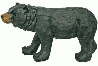 Black Bear Statue with Very Realistic Carved-Wood Look & Feel, 11-inch