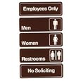 AVT83630 Restrooms Sign, Brown/White, 9x 3