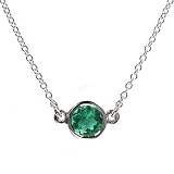 Emerald Pendant Necklace, 14k White Gold, 18 Chain (T.w 0.40)